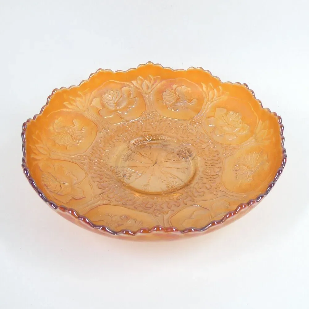 Fenton Dragon & Lotus Marigold Carnival Glass 8